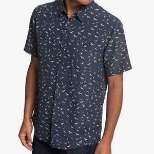 Quiksilver Waterman Nylon Printed Summer Button Down Shirt
